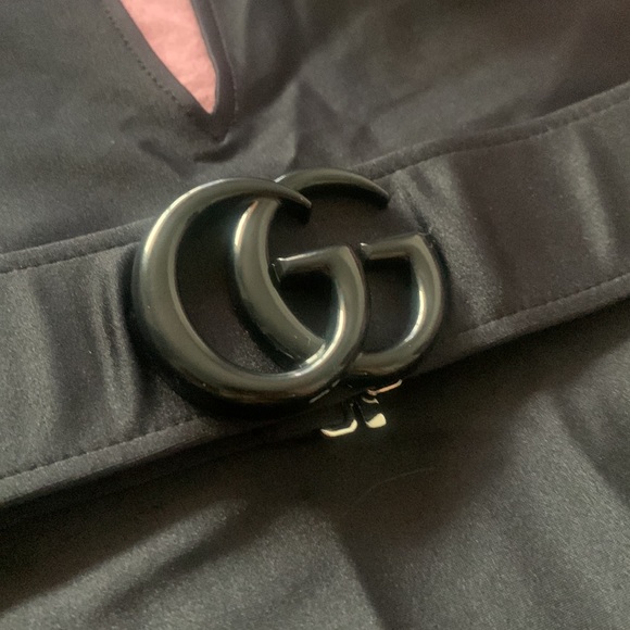 Gucci Sparkling black swimsuit or bodysuit with GG logo belt Miley Cyrus concert - Picture 9 of 11